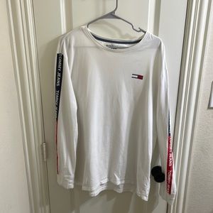 White Long-Sleeve Tommy Hilfiger Shirt.